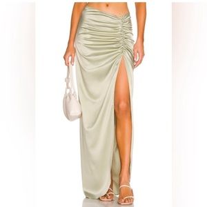 REVOLVE Set Just BEE Queen Farah Skirt in Sage & corset style Satin Top XS